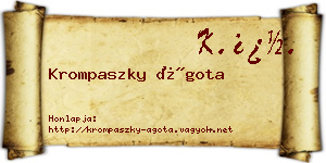 Krompaszky Ágota névjegykártya
